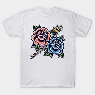 Blue and Orange Roses T-Shirt